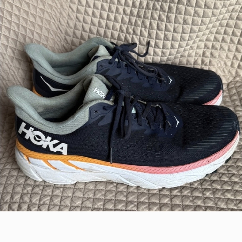 Hoka Navy and Pink Athletic Shoes - Picture 2 of 4